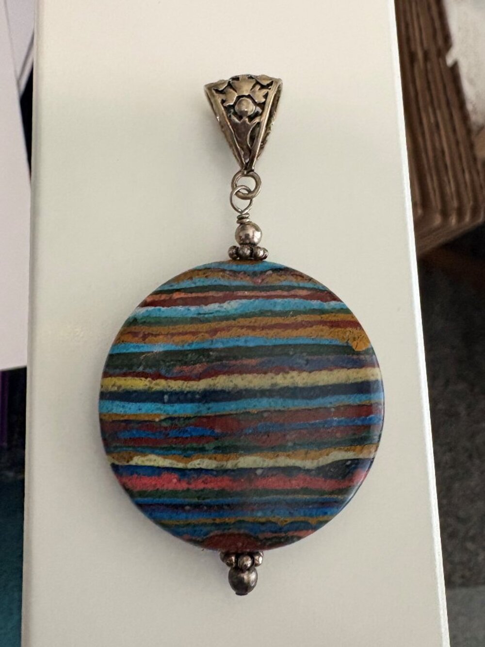 Rainbow Calsilica Pendant